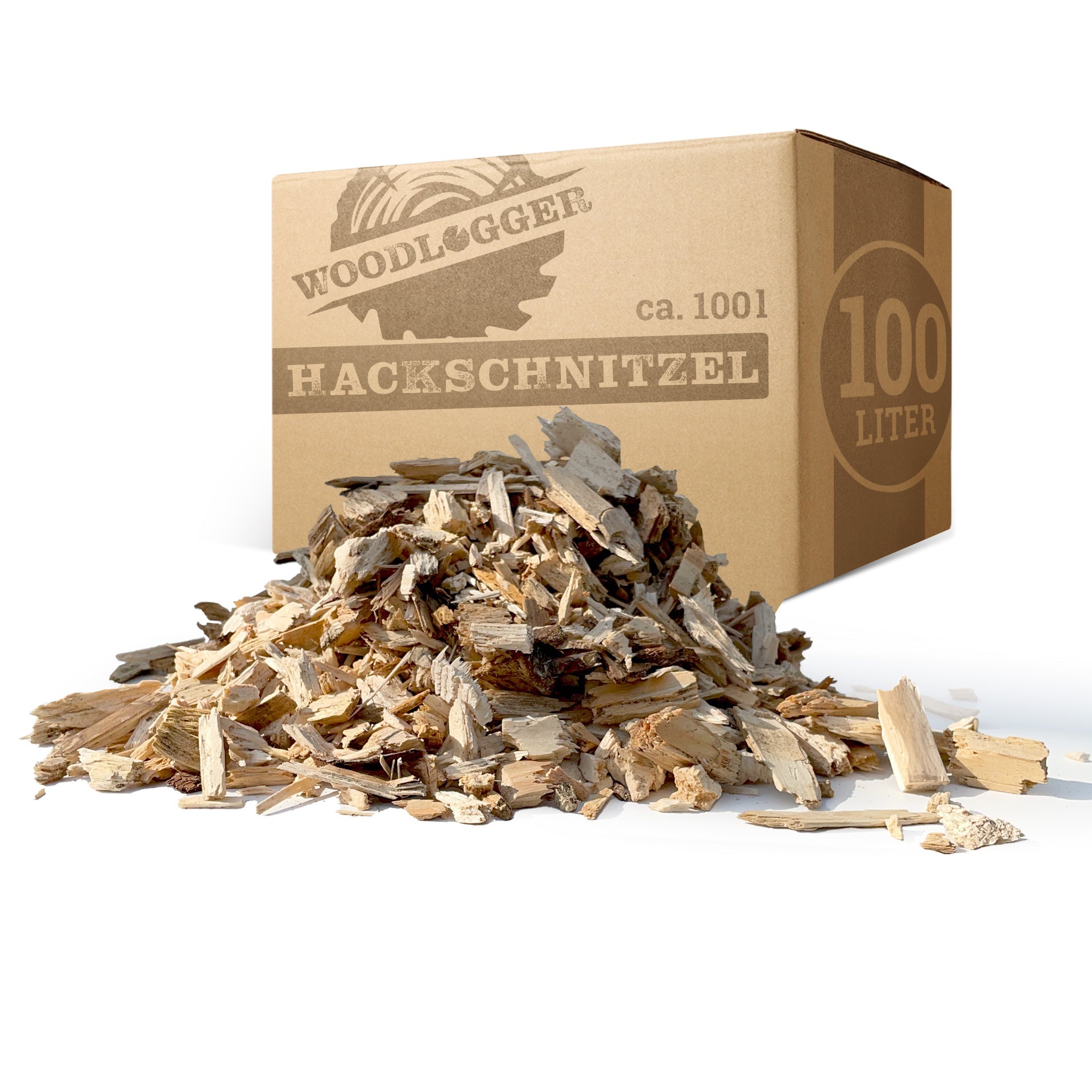 Hackschnitzel im 100 L Karton