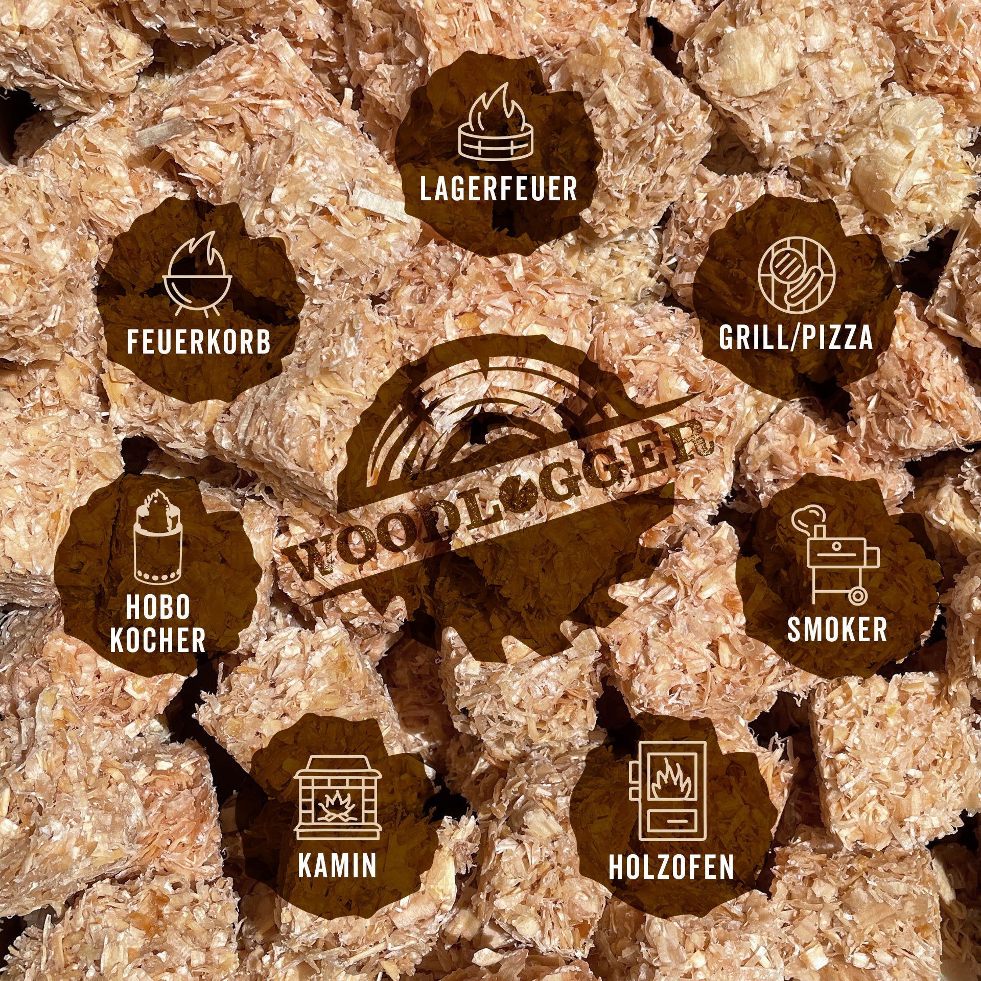 80 Stück Anzünder Sägespäne